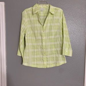 Women Banana Republic lemon & white large shirt